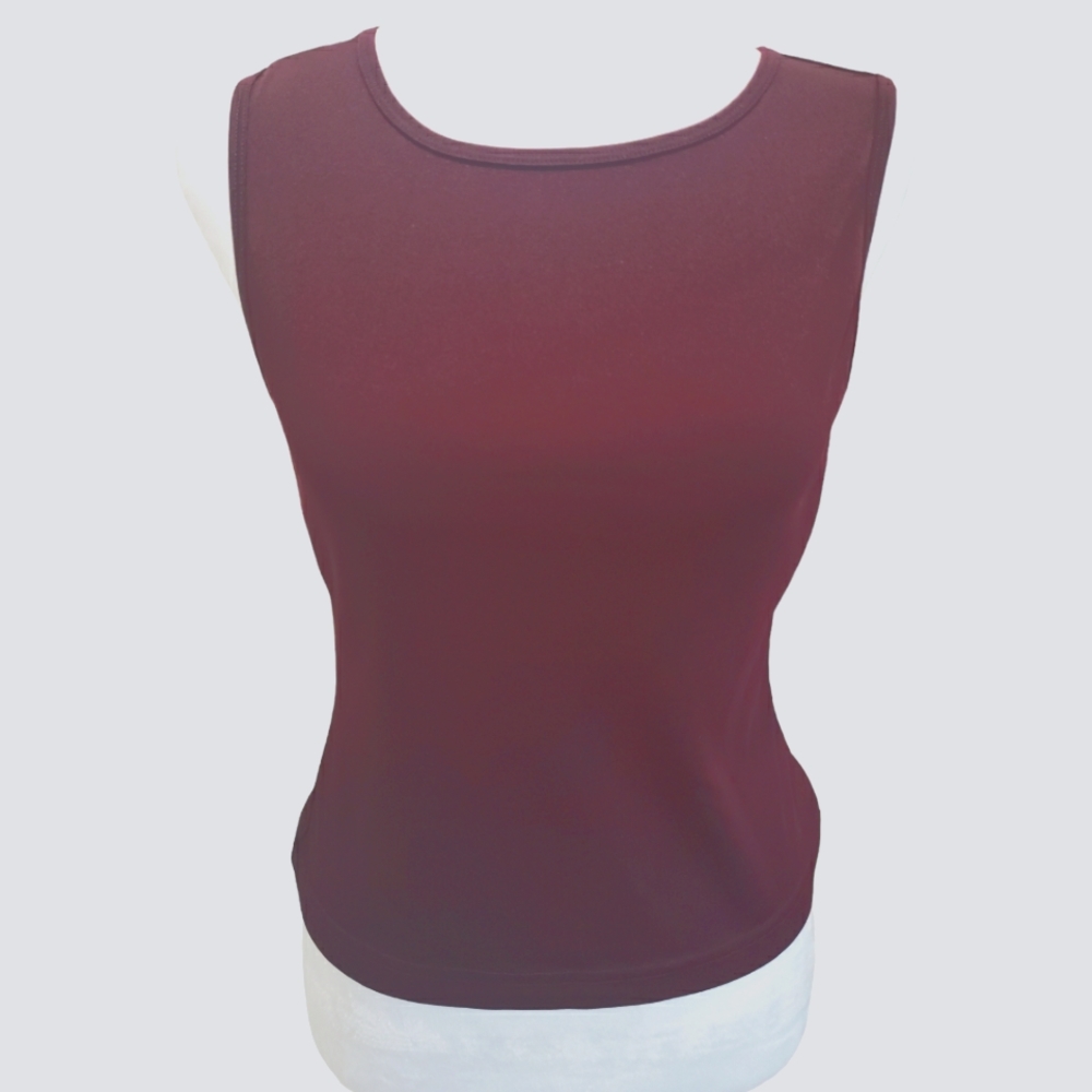 Esprit sleeveless top in rich merlot/ burgundy .  size small